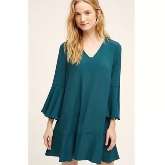 Anthropologie HD In Paris Carissa Dress Womens Size 10 P Bell Sleeve Shift - Picture 9 of 9